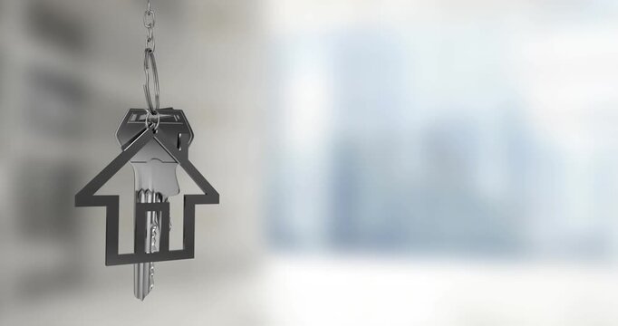 Abstract triangle shape against caucasian male eye with copy space on grey background