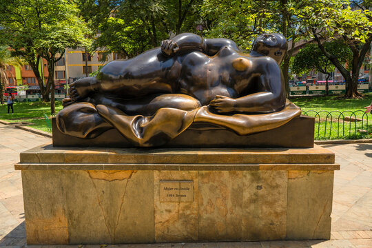Medellin, Antioquia, Colombia. February 26, 2023. Plaza Botero and Palace of Culture &ndash; Medell&iacute;n, Antioquia, Colombia