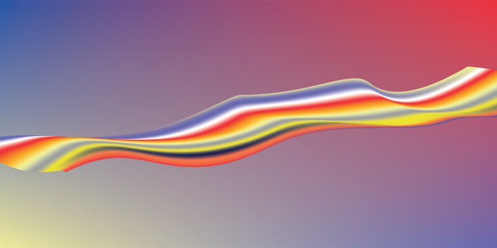 Elegant Abstract Wave Background in blue, red, yellow, and orange, Amazing Web Design Element or Digital Art Display. New esp vector