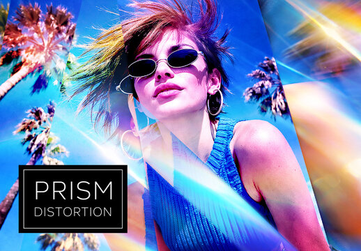 Vivid Light Split Prism Distortion Photo Effect