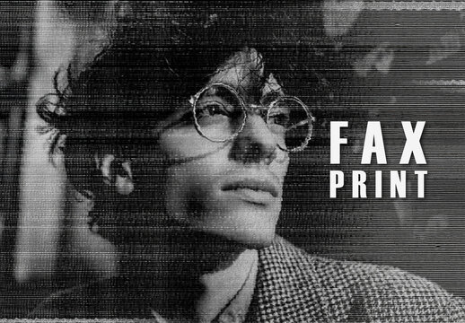 Noise Fax Print Effect Mockup