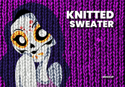 Knitted Sweater Effect Mockup