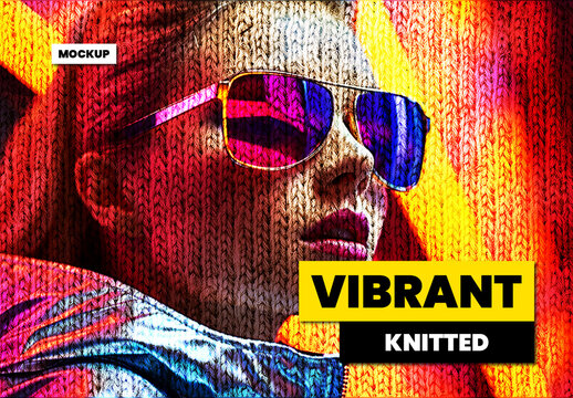Vibrant Knitted Effect Mockup