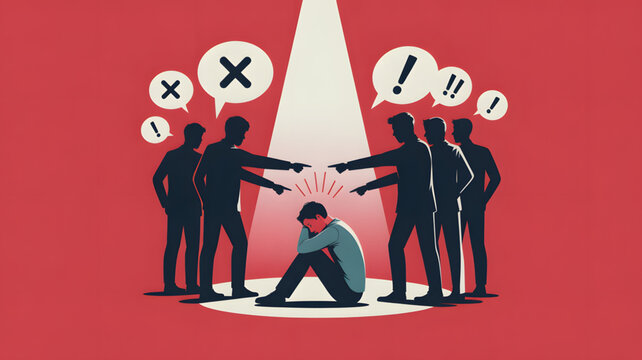 Group pressure and bullying concept.