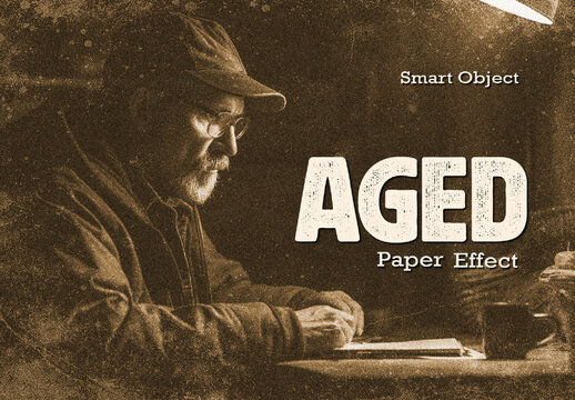 Aged Sepia Paper Effect Mockup