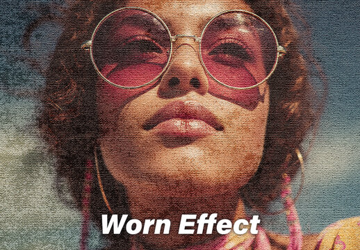 Retro Worn Print Photo Effect