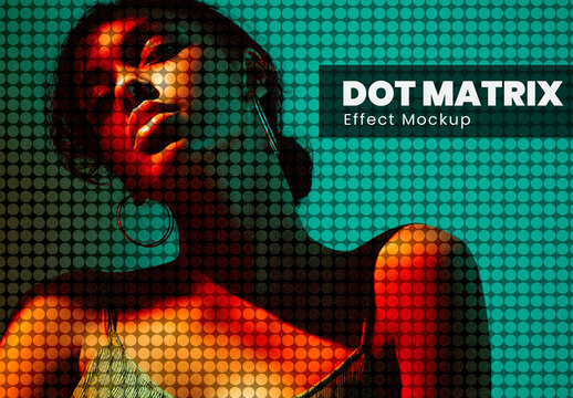 Dot Matrix Print Effect Mockup