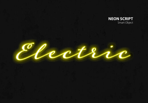 Script Electric Neon Glow Text Effect