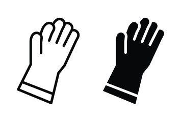 Obraz premium Black and White Icon of a Human Hand with Simple Design Elements
