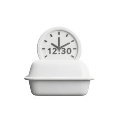Modern white clock on a minimalist desk