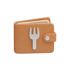 Modern wallet with fork symbol for food expenses