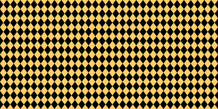 Seamless Harlequin Diamond Pattern in Elegant Black and Gold