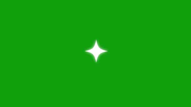 Twinkling stars animation, white cartoon, flat, vector, doodles style stars Blinking retro vector stars and starry night sky, looping animation. Animation twinkling stars on a green background.