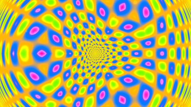 Colorful Optical Illusion Tunnel with Dynamic Pattern