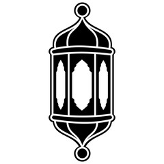 Obraz premium Traditional Lantern Illustration on Black