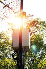 Surveillance camera at public park