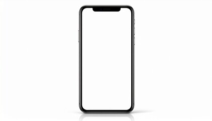 Modern Smartphone with Blank Screen Isolated on White