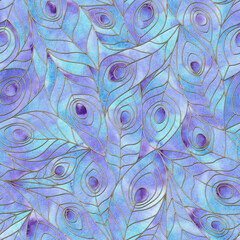 Blue-Lilac Peacock Feathers