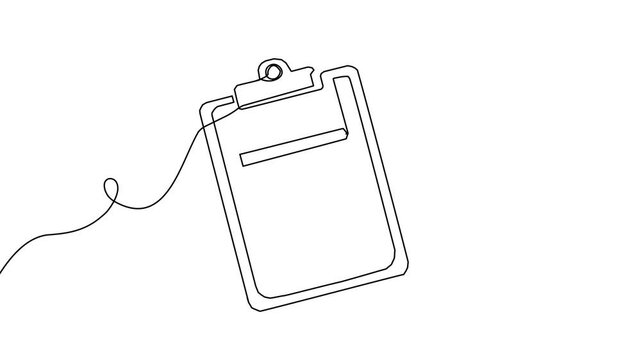 Line one art icon document continuous list illustration single check clipboard. Art line one test data survey checklist pen paper vector business report doodle notebook agenda sketch board form.