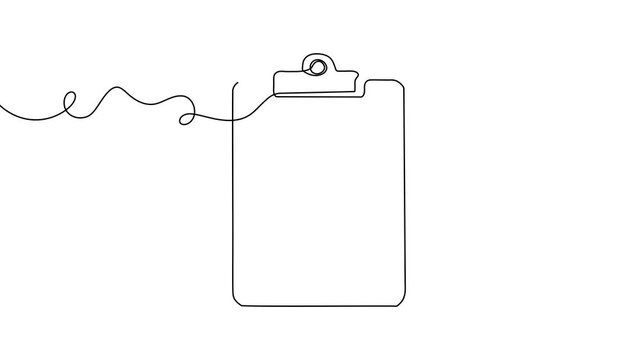 Line one art icon document continuous list illustration single check clipboard. Art line one test data survey checklist pen paper vector business report doodle notebook agenda sketch board form.