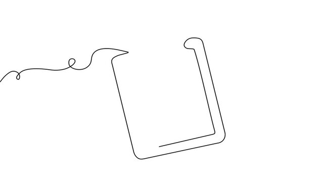 Line one art icon document continuous list illustration single check clipboard. Art line one test data survey checklist pen paper vector business report doodle notebook agenda sketch board form.