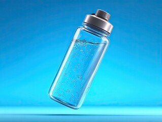 Transparent Bottle Isolated Gradient Background Studio Photo