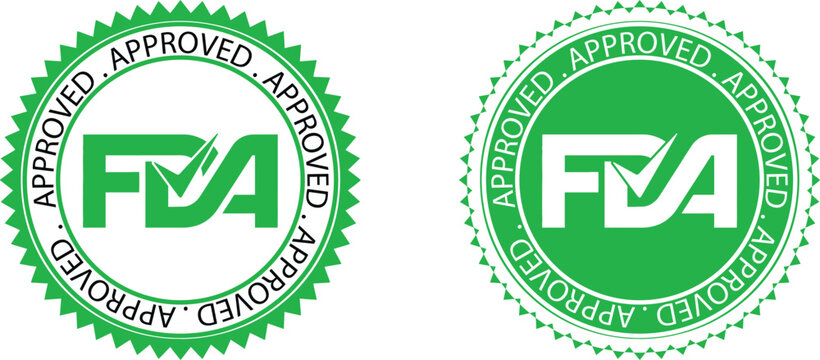 FDA Approved Round Seal Stamp Medical Certification Badge Quality Control Vector Emblem