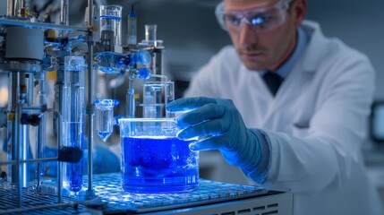 Fototapeta premium Illustration of research on the use of hydrogen in industry