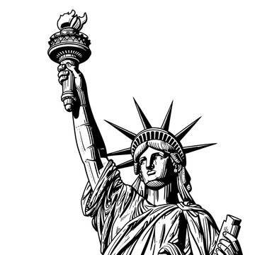 Statue of liberty isolated on transparent background