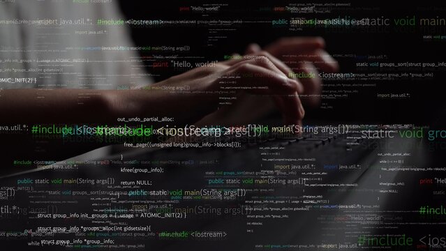 A captivating close-up image of hands typing on a keyboard, surrounded by flowing lines of code and programming syntax, showcasing the essence of technology and innovation. Xenic