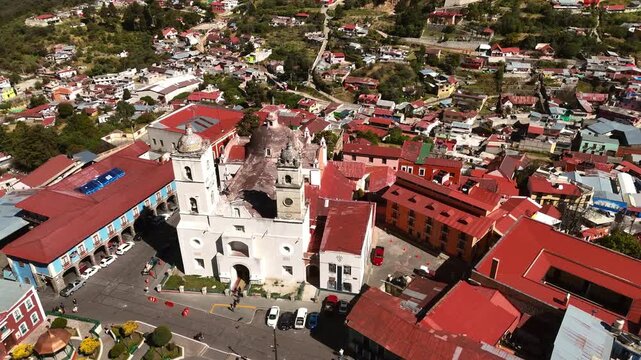 Explore Real del Monte in Hidalgo Mexico with red roofs and church views in the mountains