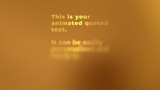 Inspirational Quote Loop Title &ndash; gold Multiformat