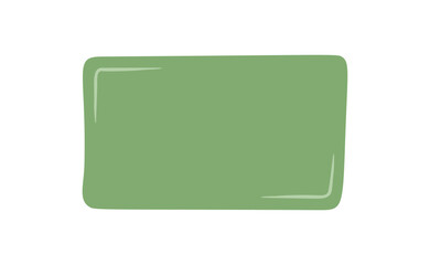 Fluid hand drawn rectangle frame and textbox form abstract green box. Modern banner or template with soft blob shape, artistic quote background for poster, card or creative text use.