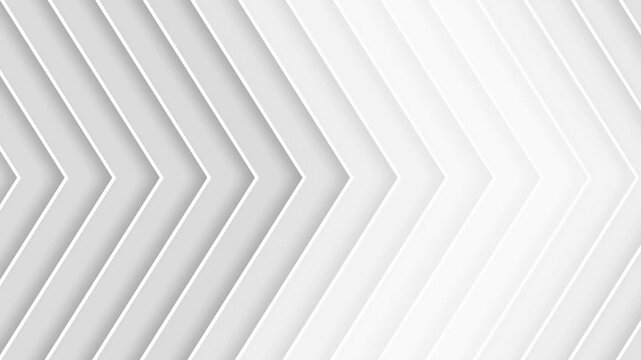 Abstract white geometric arrows moving continuously in a clean minimalist pattern create a professional and modern motion background.