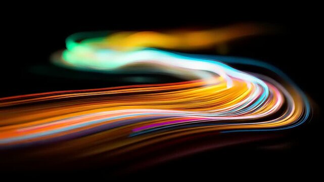 Vibrant Light Trails in Motion.