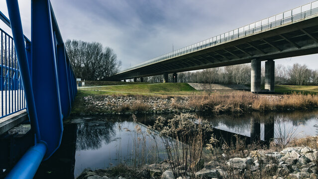 Bridge over river in the morning