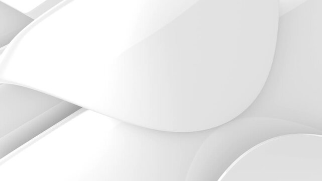 Abstract white background. Loop animation. 3D. 3D rendering