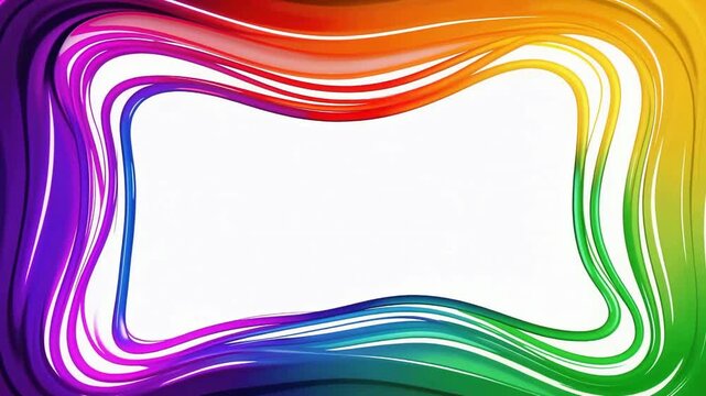 Colorful Abstract Frame Swirls In Rainbow Motion.