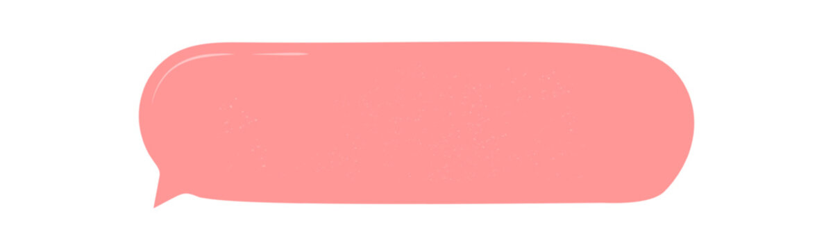 Hand drawn organic speech bubble with grunge texture in rectangle banner shape. Brush texture adds chat dialogue message style. Ideal for abstract conversation box or modern chat message graphic.