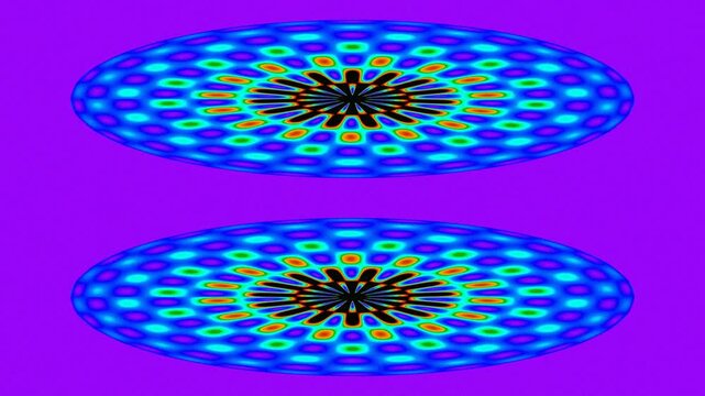 Colorful Digital Ripple Wave Pattern in Blue Background