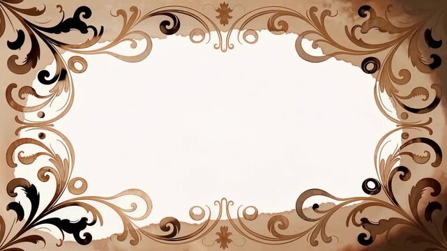 Ornate decorative frame with brown floral borders.