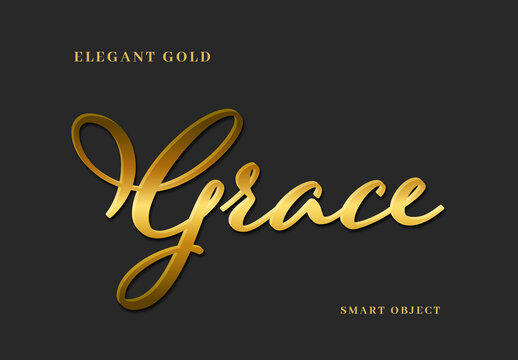 Elegant Gold Script Text Effect