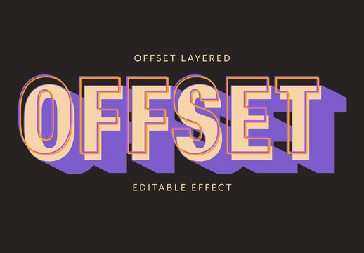 Layered Extrude Offset Text Effect