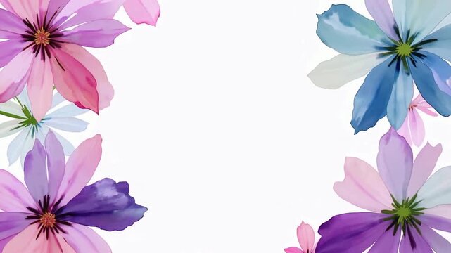 Colorful floral frame video with vibrant petals border.