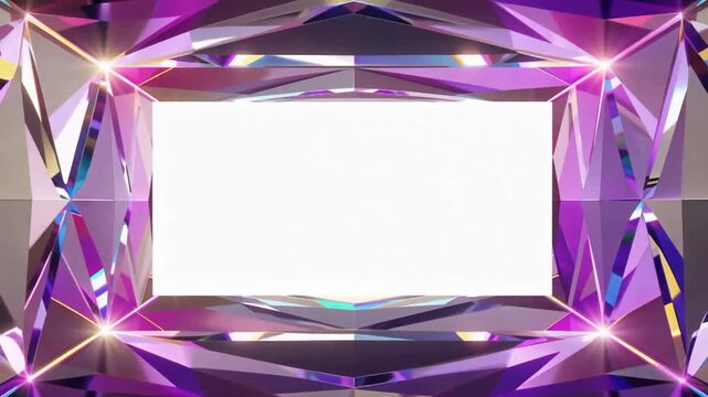 Abstract Crystal Tunnel Frames Light Reflections.