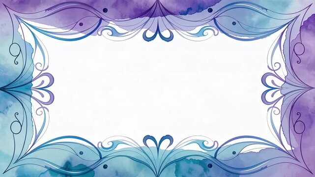 Elegant Oceanic Frame Design with Blue Purple Borders.