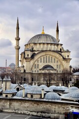 Architectural Detail of Nusretiye Mosque, Ottoman Baroque Columns and Arches, Istanbul