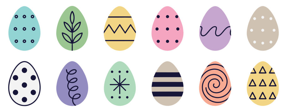 Colorful flat design easter eggs