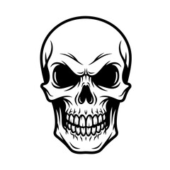 Obraz premium Black and White Skull Illustration Design.