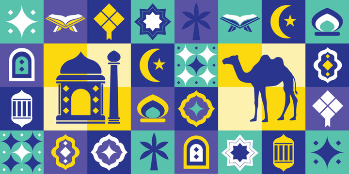 Islamic geometric shape pattern vector background